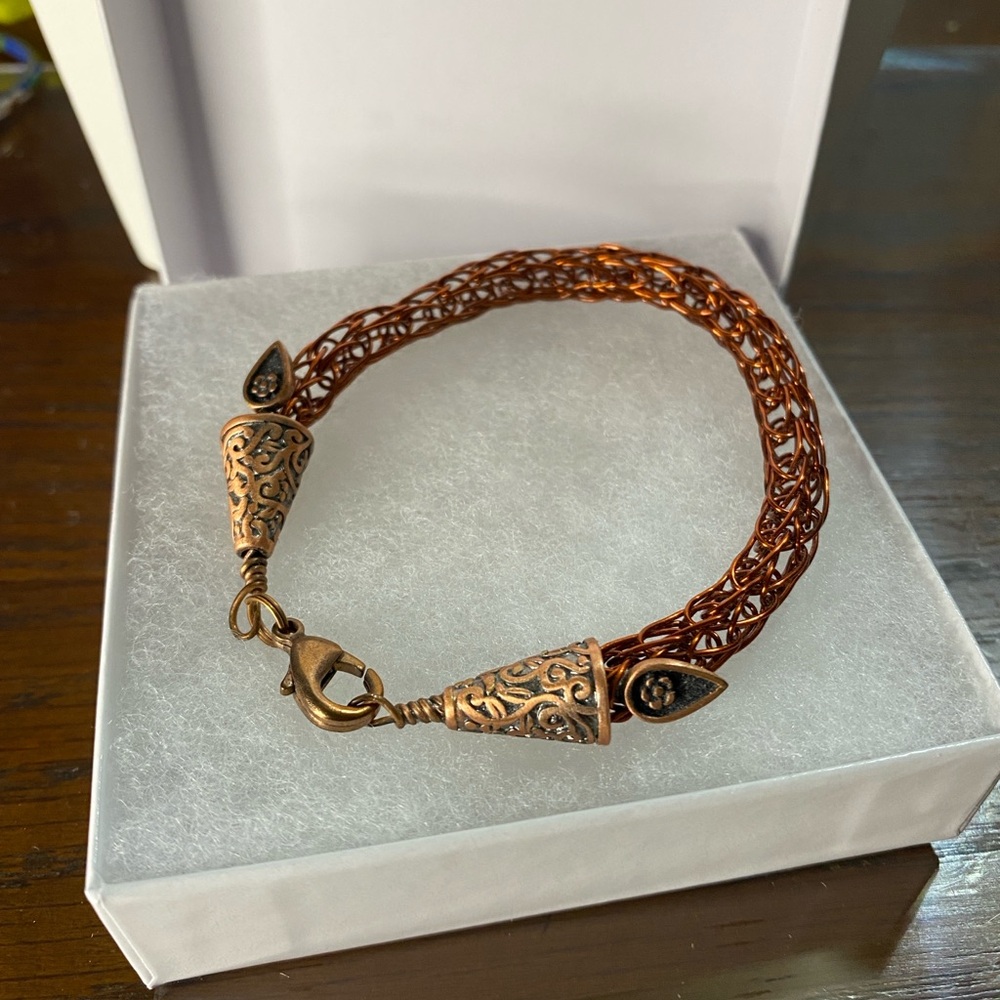 Viking knit weave Copper Woven Bracelet